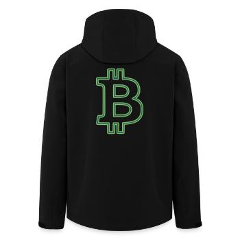 Contour du logo Bitcoin Minimaliste néon - Veste softshell homme en polyester recyclé Stanley/Stella - noir - Dos - AI Model Male 185 light (185cm)
