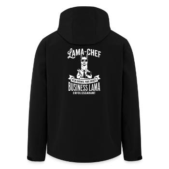 Business Lama: No drama just work - Men’s Recycled Softshell Jacket by Stanley/Stella - black - Back - AI Model Male 185 light (185cm)