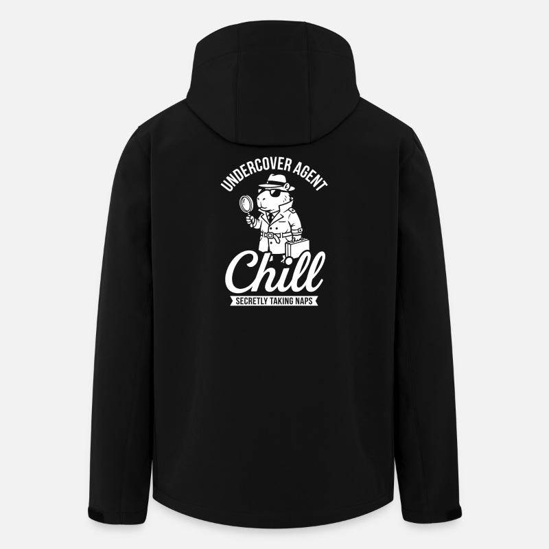 Undercover Agent Chill – Capybara - Recycelte Männer Softshell-Jacke von Stanley/Stella - Schwarz
