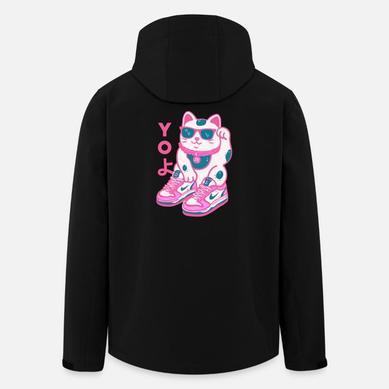 Neonpfoten Katze in Turnschuhen - Recycelte Männer Softshell-Jacke von Stanley/Stella - Schwarz