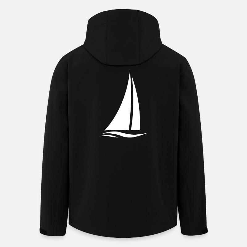 Voilier blanc sur les vagues - Veste softshell homme en polyester recyclé Stanley/Stella - noir