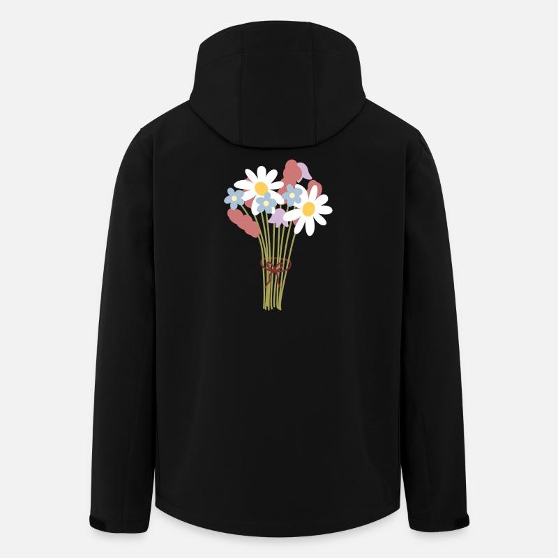 Pastell-Gänseblümchen-Bouquet-Illustration - Recycelte Männer Softshell-Jacke von Stanley/Stella - Schwarz