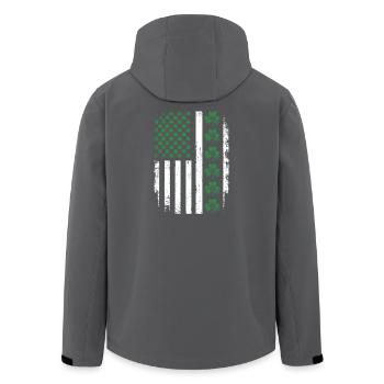 Irish Shamrock USA Flag - Men’s Recycled Softshell Jacket by Stanley/Stella - black - Back - AI Model Male 185 light (185cm)