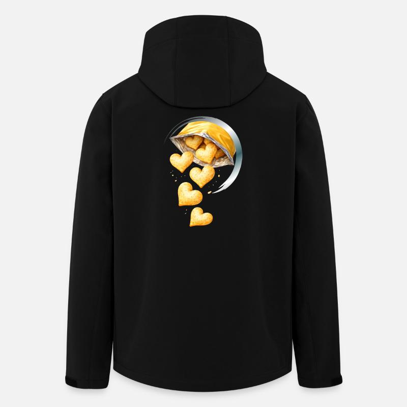Heart Shaped Chips Illustration - Men’s Recycled Softshell Jacket by Stanley/Stella - black