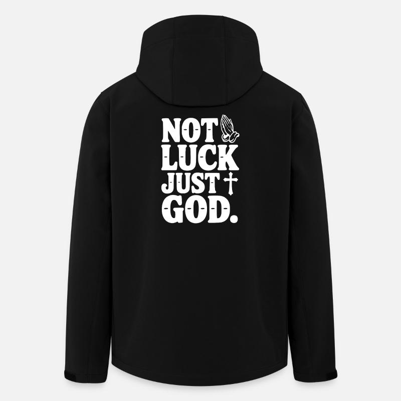 Nicht Glück, nur Gott - Recycelte Männer Softshell-Jacke von Stanley/Stella - Schwarz