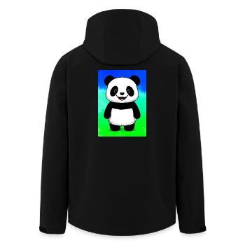 panda - Men’s Recycled Softshell Jacket by Stanley/Stella - black - Back - AI Model Male 185 light (185cm)