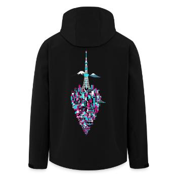 Tokyo Skyline Japan Tower - Recycelte Männer Softshell-Jacke von Stanley/Stella - Schwarz - Hinten - AI Model Male 185 light (185cm)