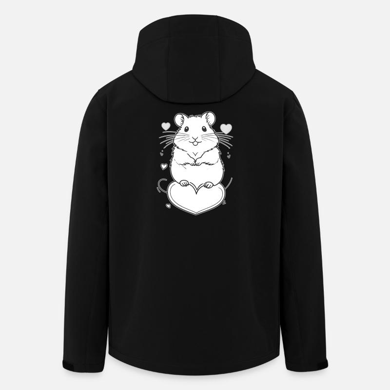 Niedlicher Hamster mit Herzrahmen - Recycelte Männer Softshell-Jacke von Stanley/Stella - Schwarz