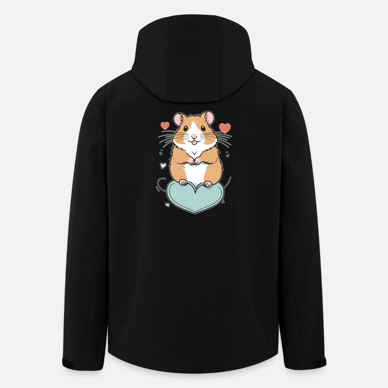 Hamster with heart - Men’s Recycled Softshell Jacket by Stanley/Stella - black