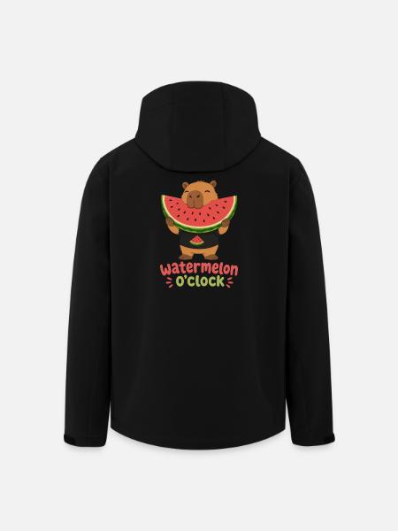 Watermelon O'Clock Cabybara - Men’s Recycled Softshell Jacket by Stanley/Stella - black