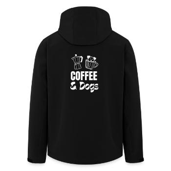 Motif du café et des chiens - Veste softshell homme en polyester recyclé Stanley/Stella - noir - Dos - AI Model Male 185 light (185cm)