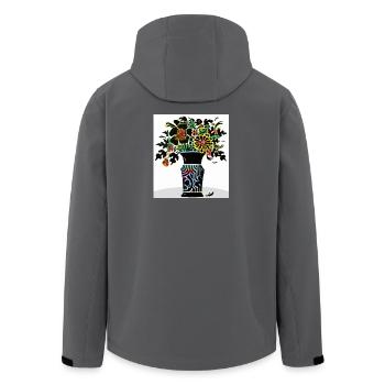 colorful bouquet of flowers - Men’s Recycled Softshell Jacket by Stanley/Stella - anthracite - Back - AI Model Male 185 light (185cm)