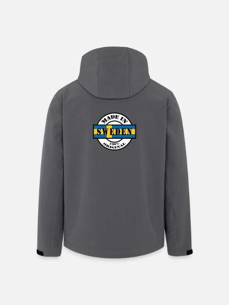 TILLVERKAD I SVERIGE, Sverige, Svenska, Skandinavien - Softshelljacka herr i återvunnen polyester Stanley/Stella - svart