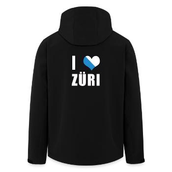 i love Zurich Züri Amour coeur Suisse cadeau - Veste softshell homme en polyester recyclé Stanley/Stella - noir - Dos - AI Model Male 185 light (185cm)