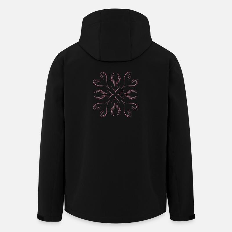 Pinke Herzen als Muster - Recycelte Männer Softshell-Jacke von Stanley/Stella - Schwarz