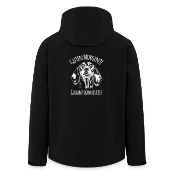 Lustiger Dackel Teckel Ganz dünnes Eis Spruch - Recycelte Männer Softshell-Jacke von Stanley/Stella - Schwarz - Hinten - AI Model Male 185 light (185cm)