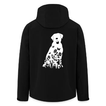 Labrador Blumenmuster Silhouette Hund Lover Geschenk - Recycelte Männer Softshell-Jacke von Stanley/Stella - Schwarz - Hinten - AI Model Male 185 light (185cm)