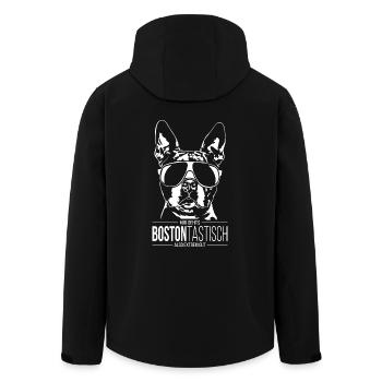BOSTONTASTISCH Boston Terrier Hundespruch Wilsigns - Recycelte Männer Softshell-Jacke von Stanley/Stella - Schwarz - Hinten - AI Model Male 185 light (185cm)