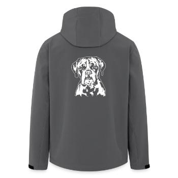 Deutscher Boxer Portrait Hunde Hund Wilsigns - Recycelte Männer Softshell-Jacke von Stanley/Stella - Anthrazit - Hinten - AI Model Male 185 light (185cm)