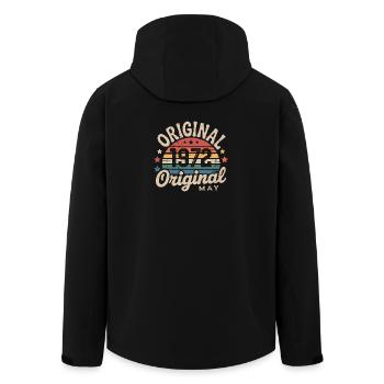 Mai 1972: Das Original Mai 1972 – Klassische Ausgabe - Recycelte Männer Softshell-Jacke von Stanley/Stella - Schwarz - Hinten - AI Model Male 185 light (185cm)