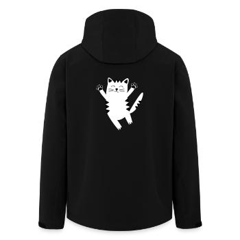 cat - Men’s Recycled Softshell Jacket by Stanley/Stella - black - Back - AI Model Male 185 light (185cm)