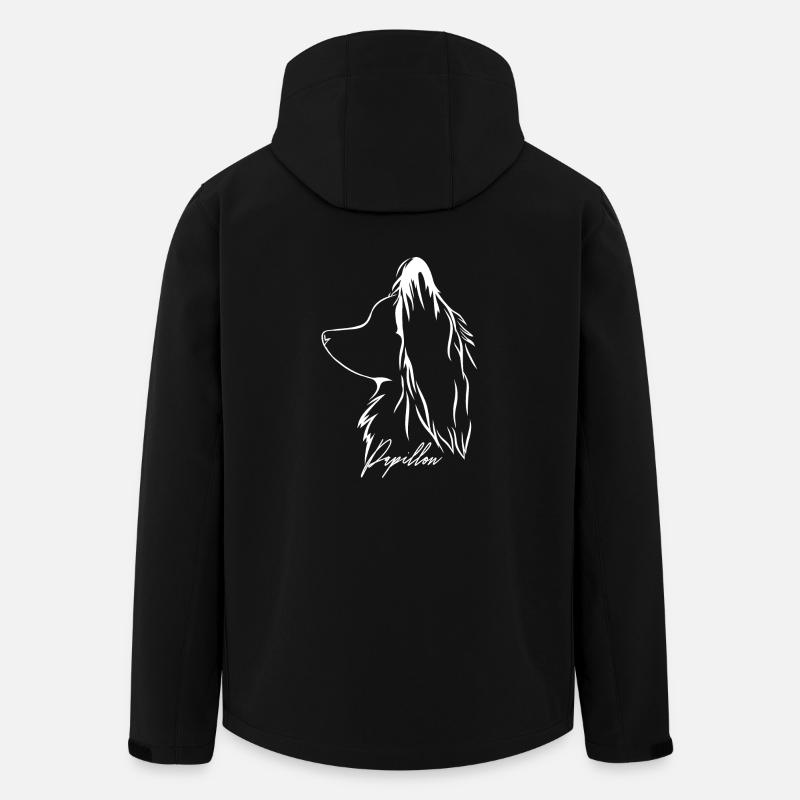 PAPILLON Profil Hunde Hund Wilsigns - Recycelte Männer Softshell-Jacke von Stanley/Stella - Schwarz