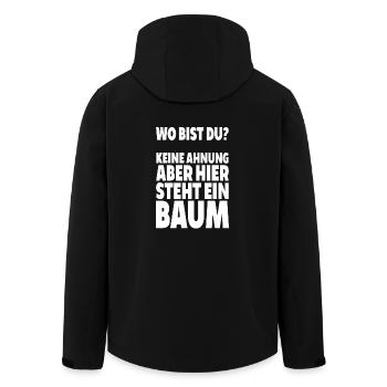Wo bist du keine ahnung hier steht baum spruch lus - Recycelte Männer Softshell-Jacke von Stanley/Stella - Schwarz - Hinten - AI Model Male 185 light (185cm)