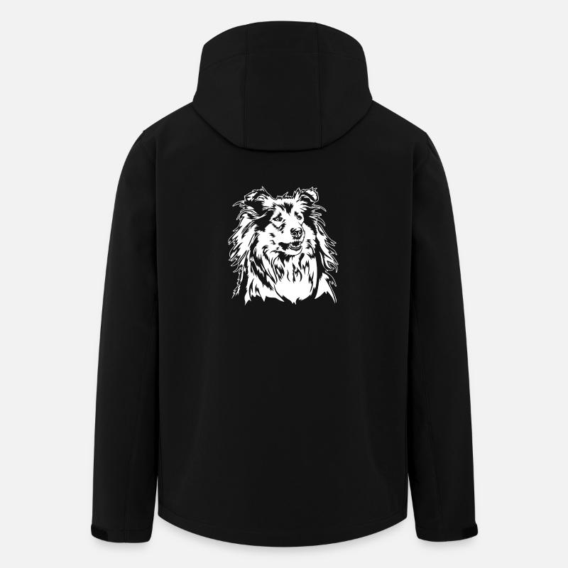 Langhaar Collie Hundeportrait Hunde Hund Wilsigns - Recycelte Männer Softshell-Jacke von Stanley/Stella - Schwarz
