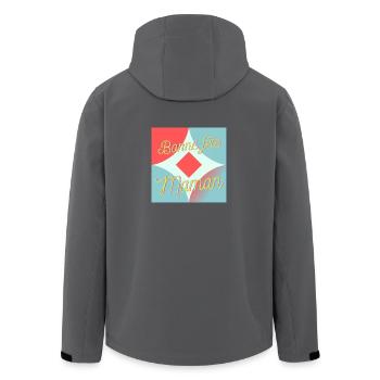 FÊTE DES MÈRES,BONNE FÊTE MAMAN,MAMAN,JE T'AIME - Veste softshell homme en polyester recyclé Stanley/Stella - noir - Dos - AI Model Male 185 light (185cm)