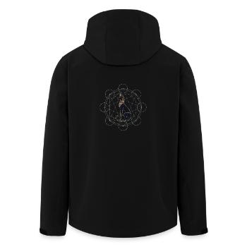 Egyptian Cat Sacred Geometry - Men’s Recycled Softshell Jacket by Stanley/Stella - black - Back - AI Model Male 185 light (185cm)