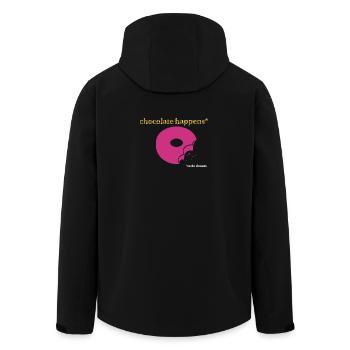 Pink Donut mit Schoko-Akzent - Recycelte Männer Softshell-Jacke von Stanley/Stella - Schwarz - Hinten - AI Model Male 185 light (185cm)