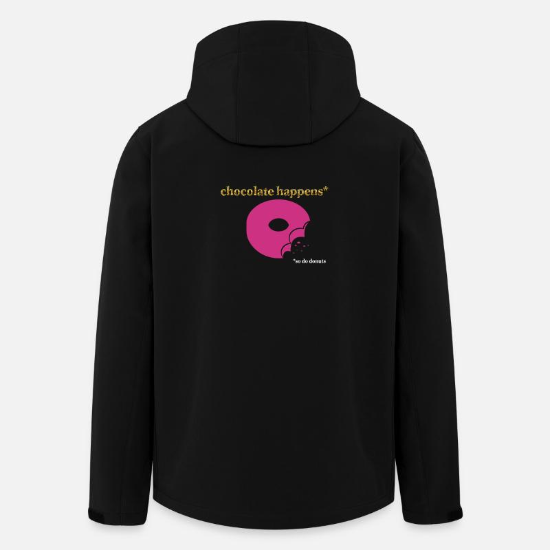 Donut rose avec un accent chocolat - Veste softshell homme en polyester recyclé Stanley/Stella - noir