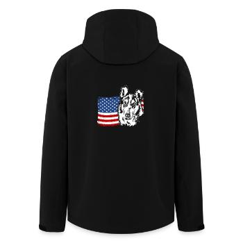 Kurzhaarcollie Collie Amerika Fahne Hunde Wilsigns - Recycelte Männer Softshell-Jacke von Stanley/Stella - Schwarz - Hinten - AI Model Male 185 light (185cm)