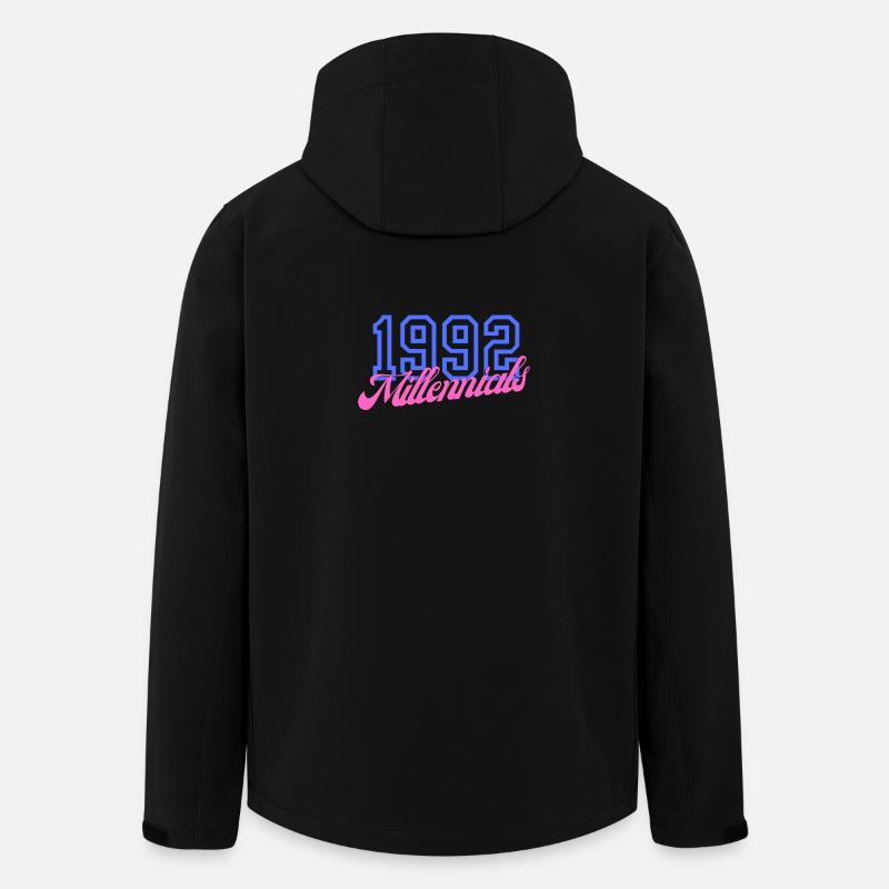 Rétro 1992 Millennial Numérique Design - Veste softshell homme en polyester recyclé Stanley/Stella - noir
