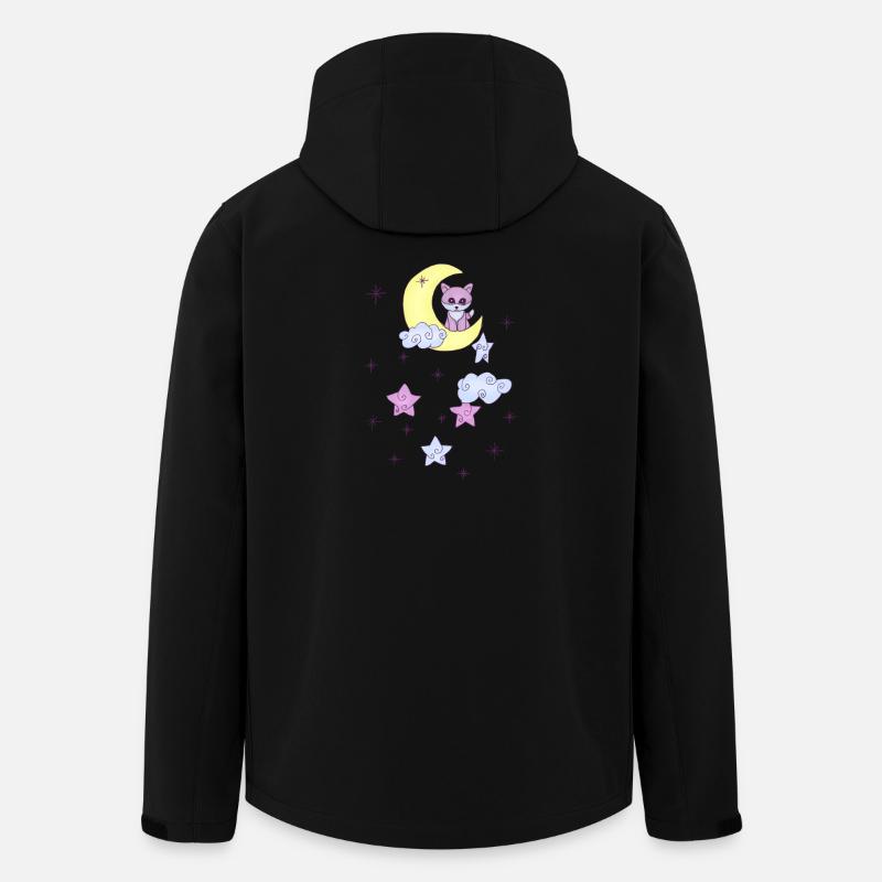 Fuchs im Mond - Recycelte Männer Softshell-Jacke von Stanley/Stella - Schwarz