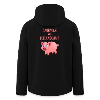 clean farmer, pig farmer, farmer, animal husbandry - Men’s Recycled Softshell Jacket by Stanley/Stella - black - Back - AI Model Male 185 light (185cm)