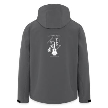 Jazz Line Art: Guitar and Brass - Veste softshell homme en polyester recyclé Stanley/Stella - noir - Dos - AI Model Male 185 light (185cm)