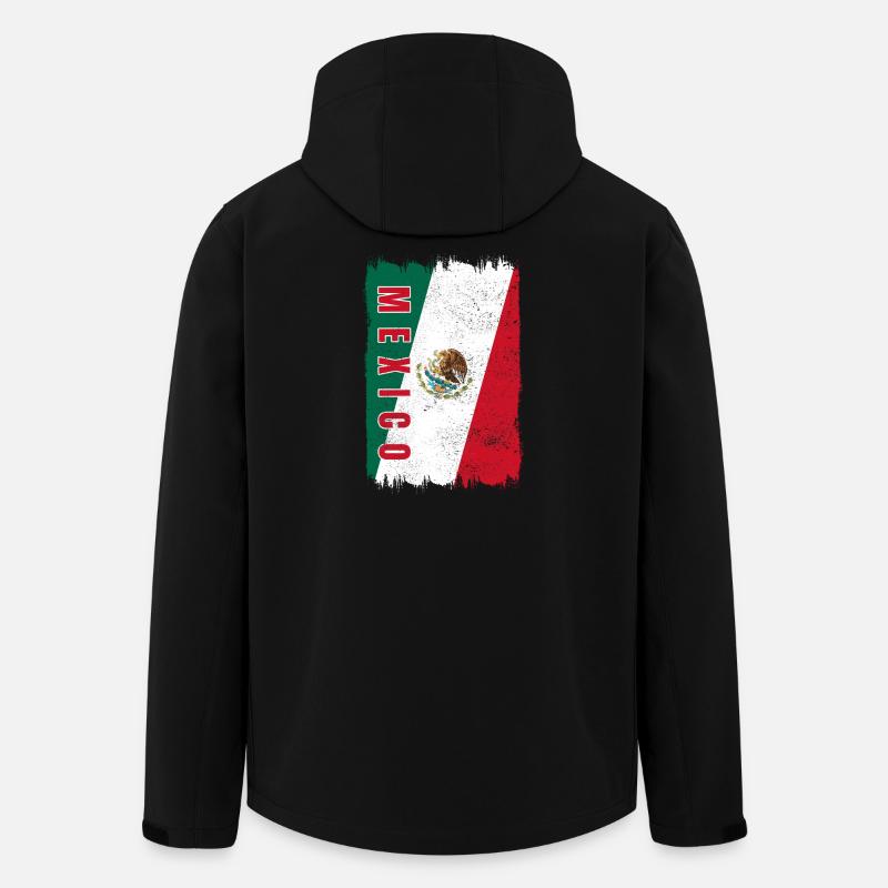 Drapeau du Mexique - Veste softshell homme en polyester recyclé Stanley/Stella - noir