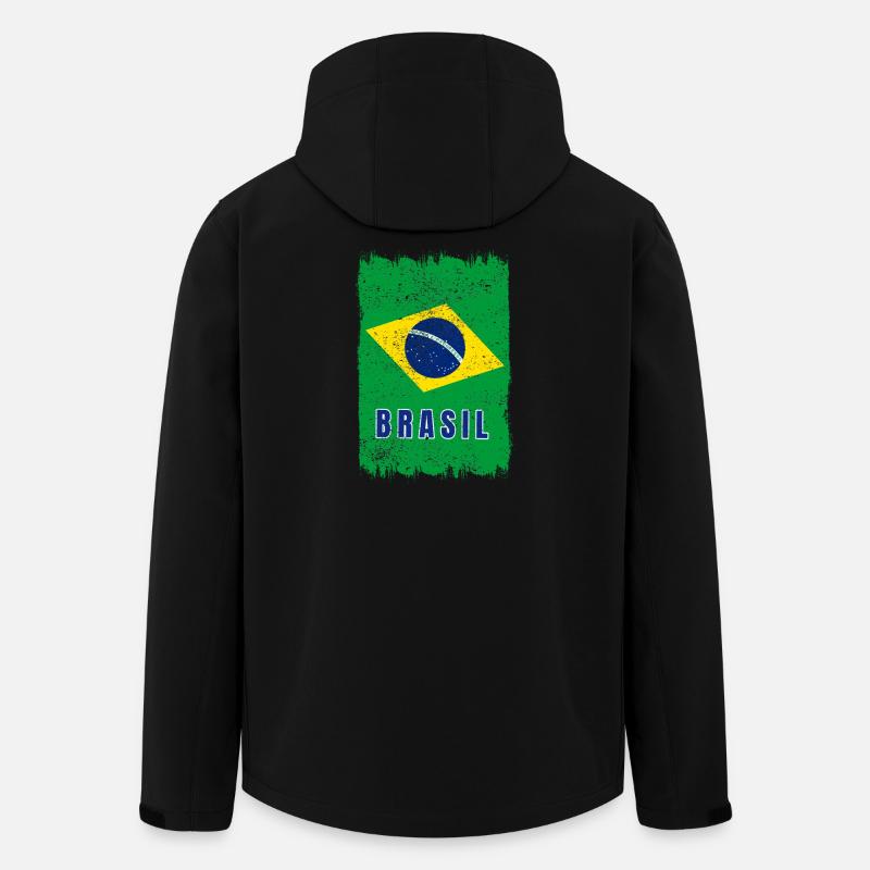 Brasilien Flagge - Recycelte Männer Softshell-Jacke von Stanley/Stella - Schwarz