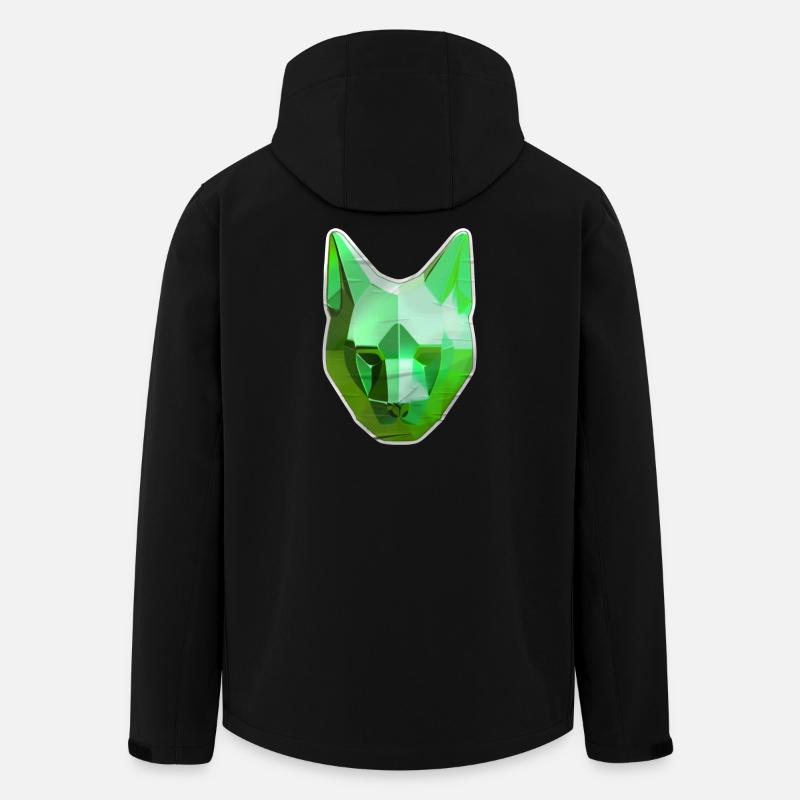 Grüner Kristallkatze - Recycelte Männer Softshell-Jacke von Stanley/Stella - Schwarz