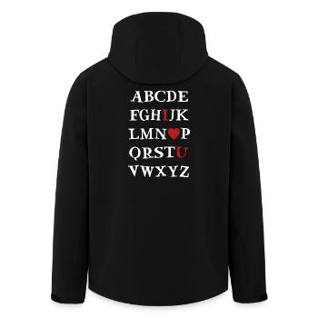ABC I love you - Men’s Recycled Softshell Jacket by Stanley/Stella - black - Back - AI Model Male 185 light (185cm)