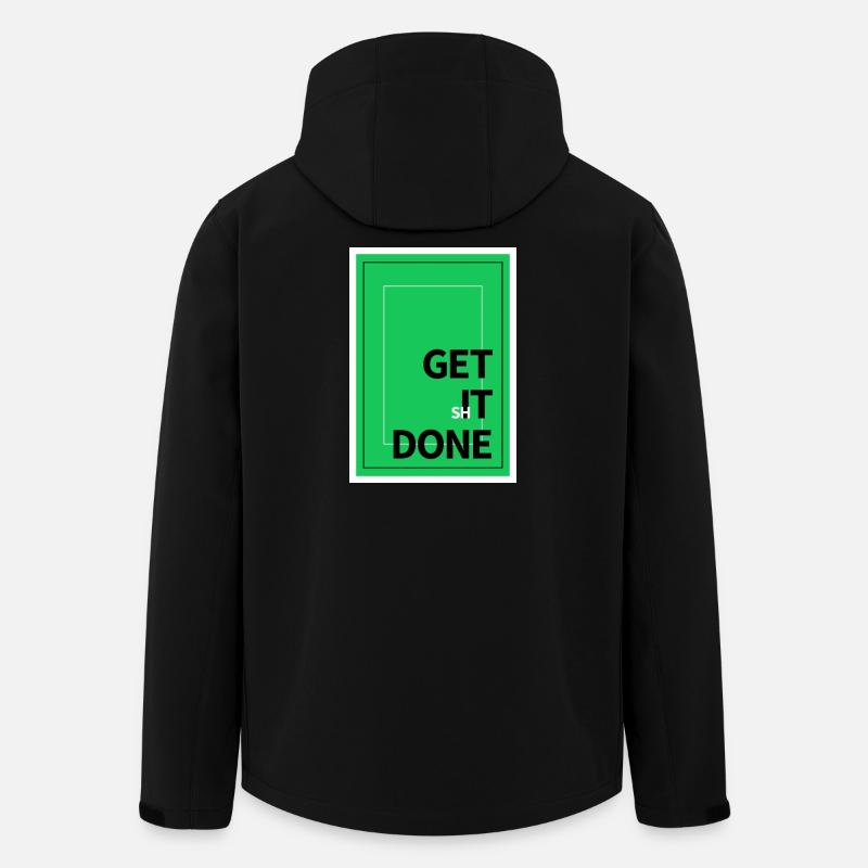 Motivation Get It Done Textdesign - Recycelte Männer Softshell-Jacke von Stanley/Stella - Schwarz