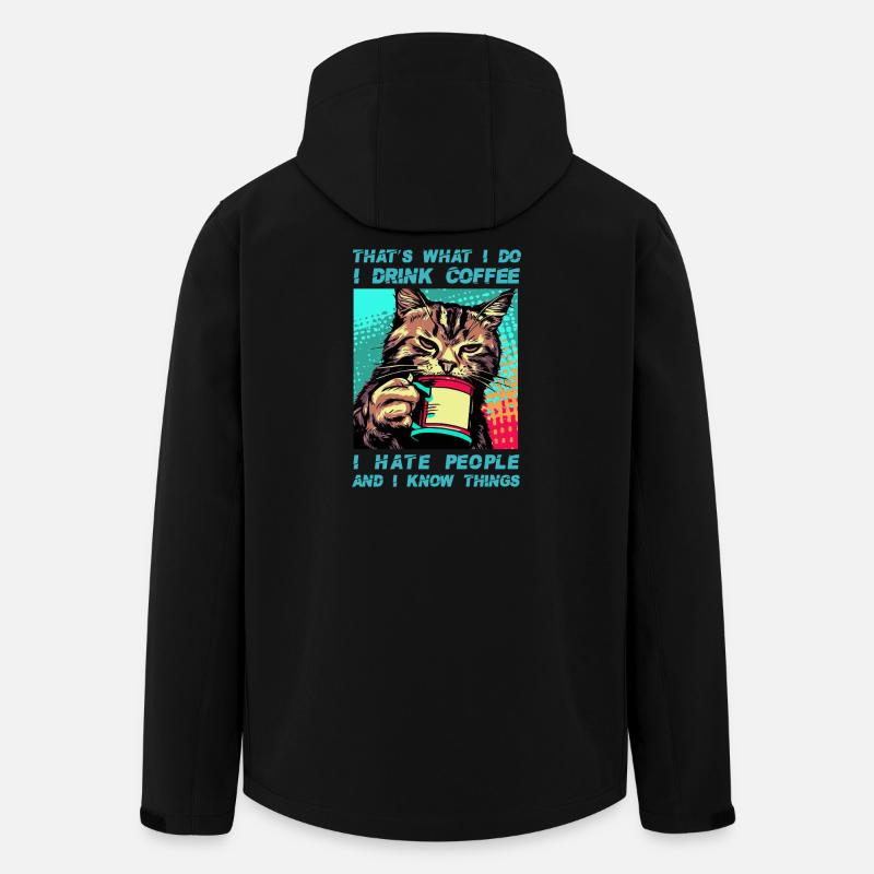 Coffee with a cat - Men’s Recycled Softshell Jacket by Stanley/Stella - black