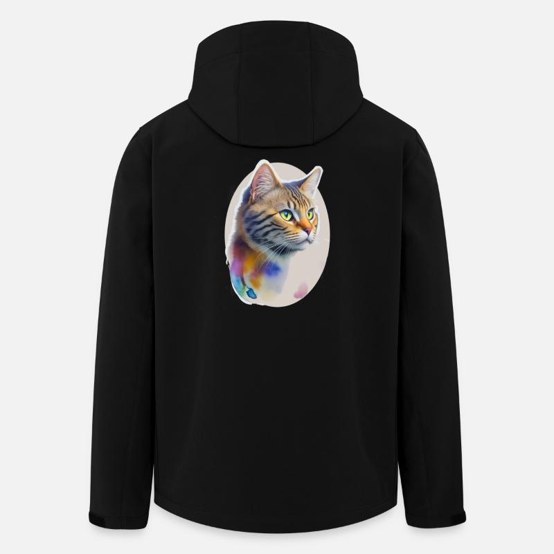Katze - Recycelte Männer Softshell-Jacke von Stanley/Stella - Schwarz