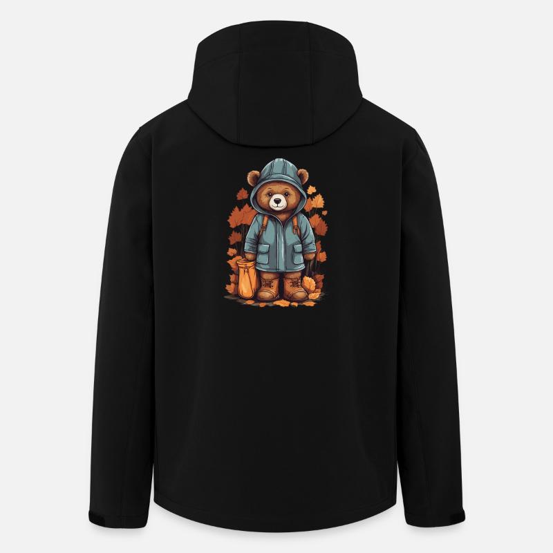 Cute bear with raincoat - Men’s Recycled Softshell Jacket by Stanley/Stella - black