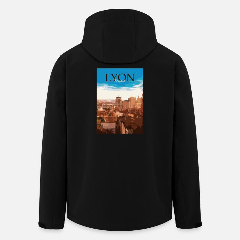 Lyon Stadtlandschaft Sonnenuntergang - Recycelte Männer Softshell-Jacke von Stanley/Stella - Schwarz