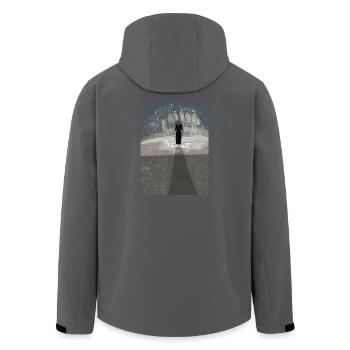 Étreinte du cosmos : un voyage solitaire - Veste softshell homme en polyester recyclé Stanley/Stella - noir - Dos - AI Model Male 185 light (185cm)