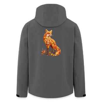 Ein Fuchs, gestaltet aus verschiedenen Blättern - Recycelte Männer Softshell-Jacke von Stanley/Stella - Schwarz - Hinten - AI Model Male 185 light (185cm)