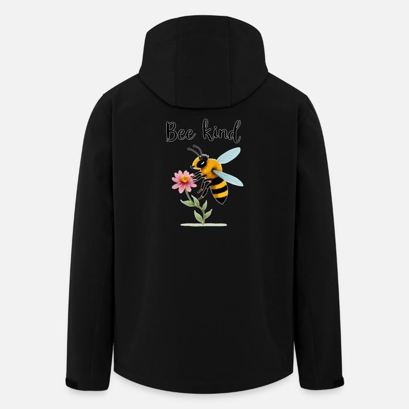 Bienenart: Niedliche Biene mit winziger Blume - Recycelte Männer Softshell-Jacke von Stanley/Stella - Schwarz