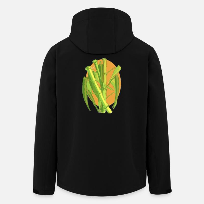 Bamboo Botanical Burst - Men’s Recycled Softshell Jacket by Stanley/Stella - black